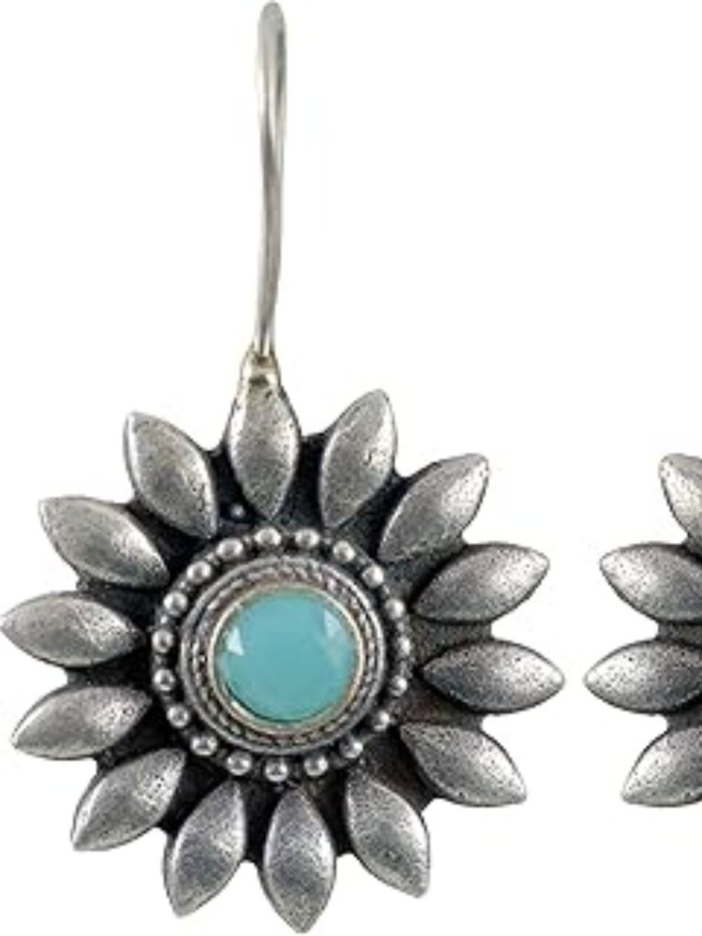 Turquoise Flower Earrings‎ Boho Cowgirl Concert Dangle